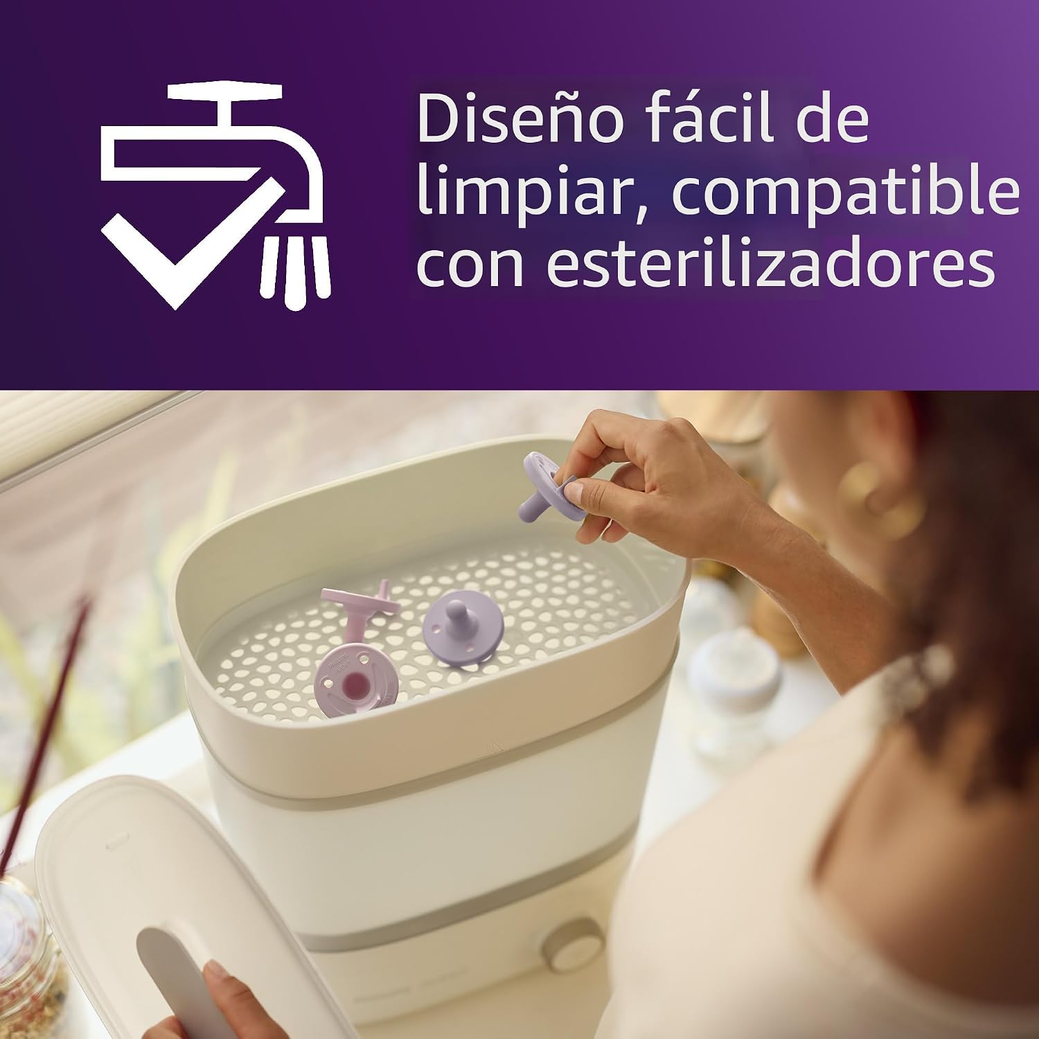 Philips Avent Soothie, chupetes de ortodoncia para bebés de  3 a 6 meses
