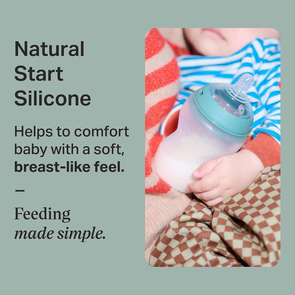 Tommee Tippee -  Natural Start - Biberones de silicona anticólicos de 9 onzas