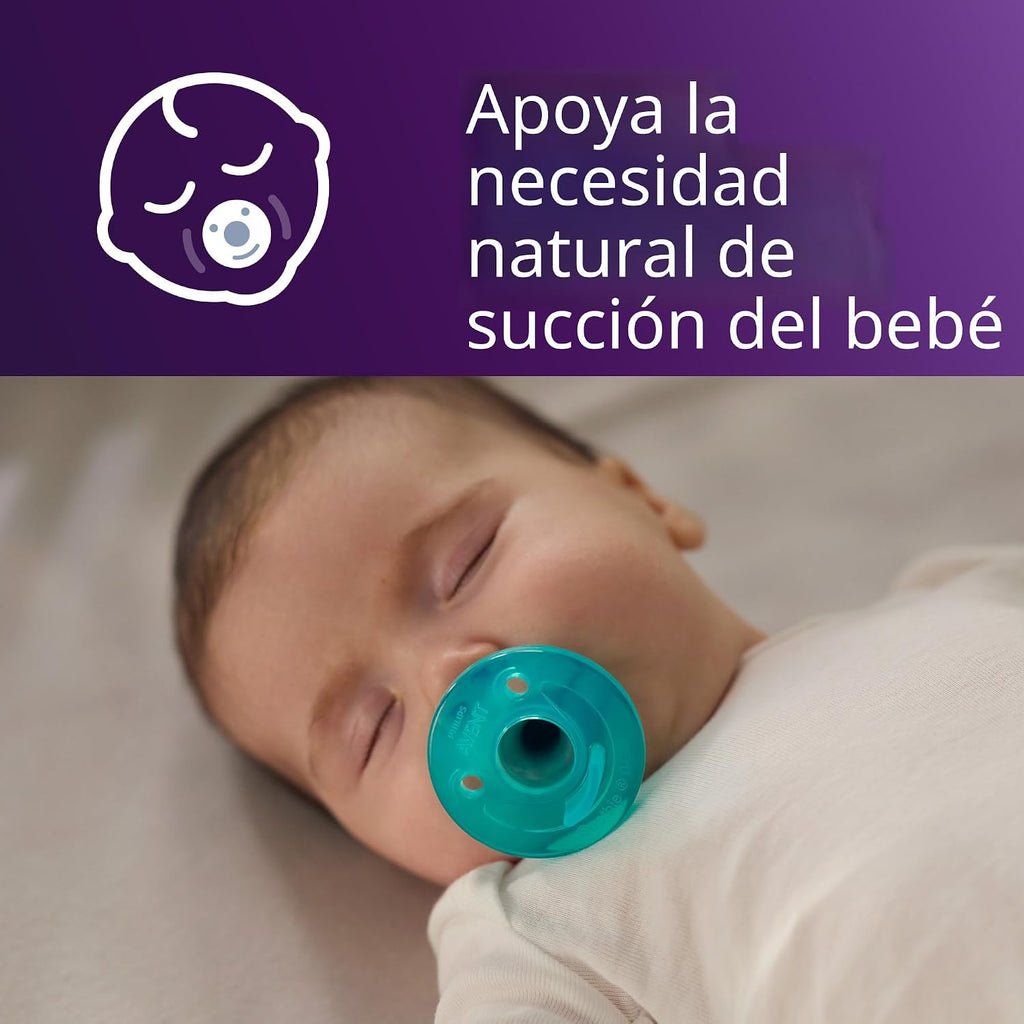 Philips Avent Soothie, chupetes de ortodoncia para bebés de  0 a 3 meses