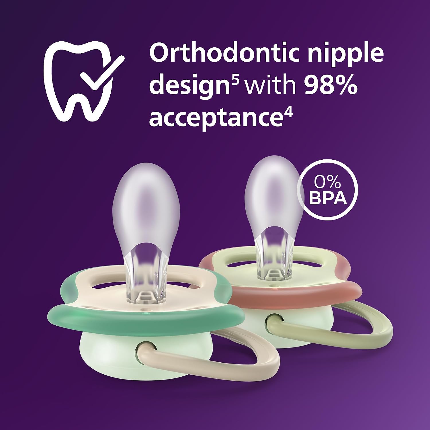 Philips Avent, Duo  Chupetes ultra suaves, diseño ortodóntico, para bebés de 6 a 18 meses, escudo flexible, pezón simétrico de silicona, sin BPA
