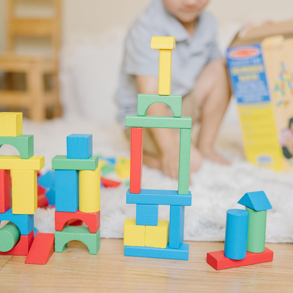 Melissa & Doug - Juego de bloques de madera