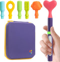 Special Supplies Buzz Buddy Kit de estimulación motora oral con 6 cabezales intercambiables de textura suave, calma las necesidades sensoriales, apoya el habla y estimula la autoalimentación, vibraciones suaves
