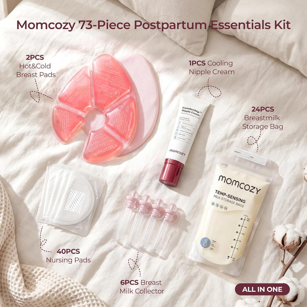 Momcozy -  Kit de 73 piezas esenciales para lactancia materna
