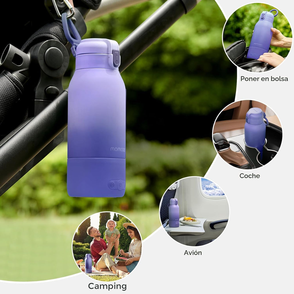 Momcozy - Calentador de leche portátil para viajes: modos de calentamiento dual para leche materna y agua, calentador de botellas portátil con calentamiento rápido y larga duración de la batería