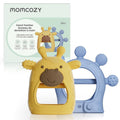 Momcozy Juguetes de Dentición para Bebés | Aliviamiento de Dentición de Silicona de Grado Alimentario 0-6 Meses | Juguete 6-12 Meses | Esencial para Bebé | Amarillo y Azul