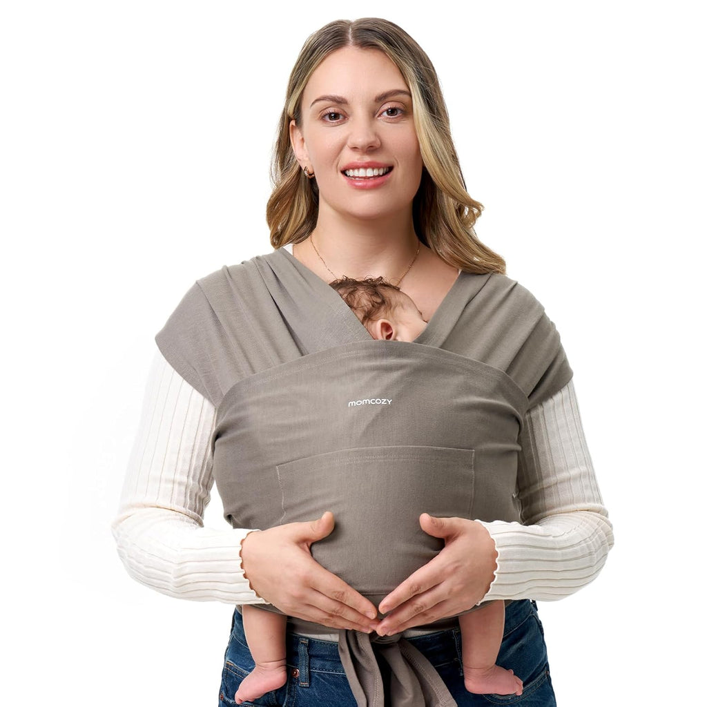 Momcozy - Fular para recién nacidos a niños pequeños de 8 a 33 libras, color marrón