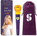 Special Supplies Buzz Pal - Kit de estimulación motora oral con cabezal intercambiable de textura suave, necesidades sensoriales tranquilas, habla de apoyo y autoalimentación, vibraciones suaves (león)