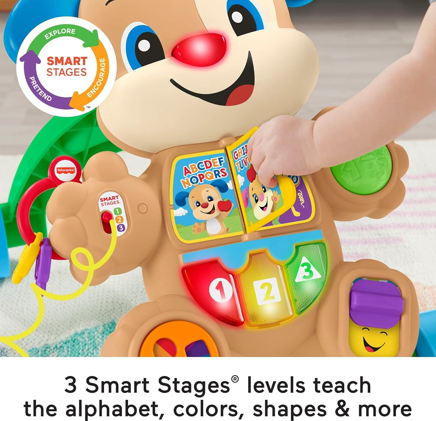 Fisher-Price Juguete para Bebés Laugh & Learn Smart Stages Puppy Walker con Música Educativa, Luces y Actividades para Bebés de 6+ Meses