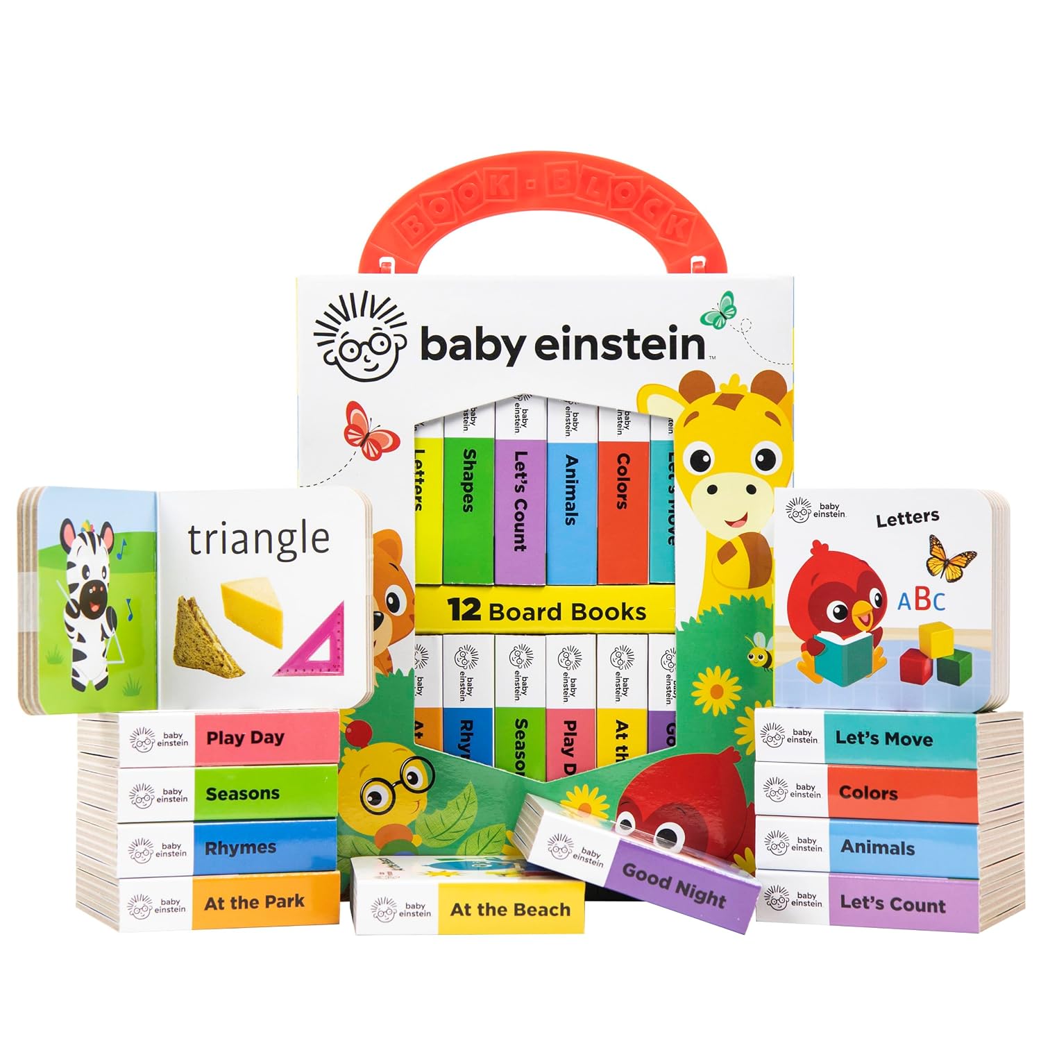 Baby Einstein - My First Library Board Book Block 12 Book Set - Primeras palabras, alfabeto, números y más