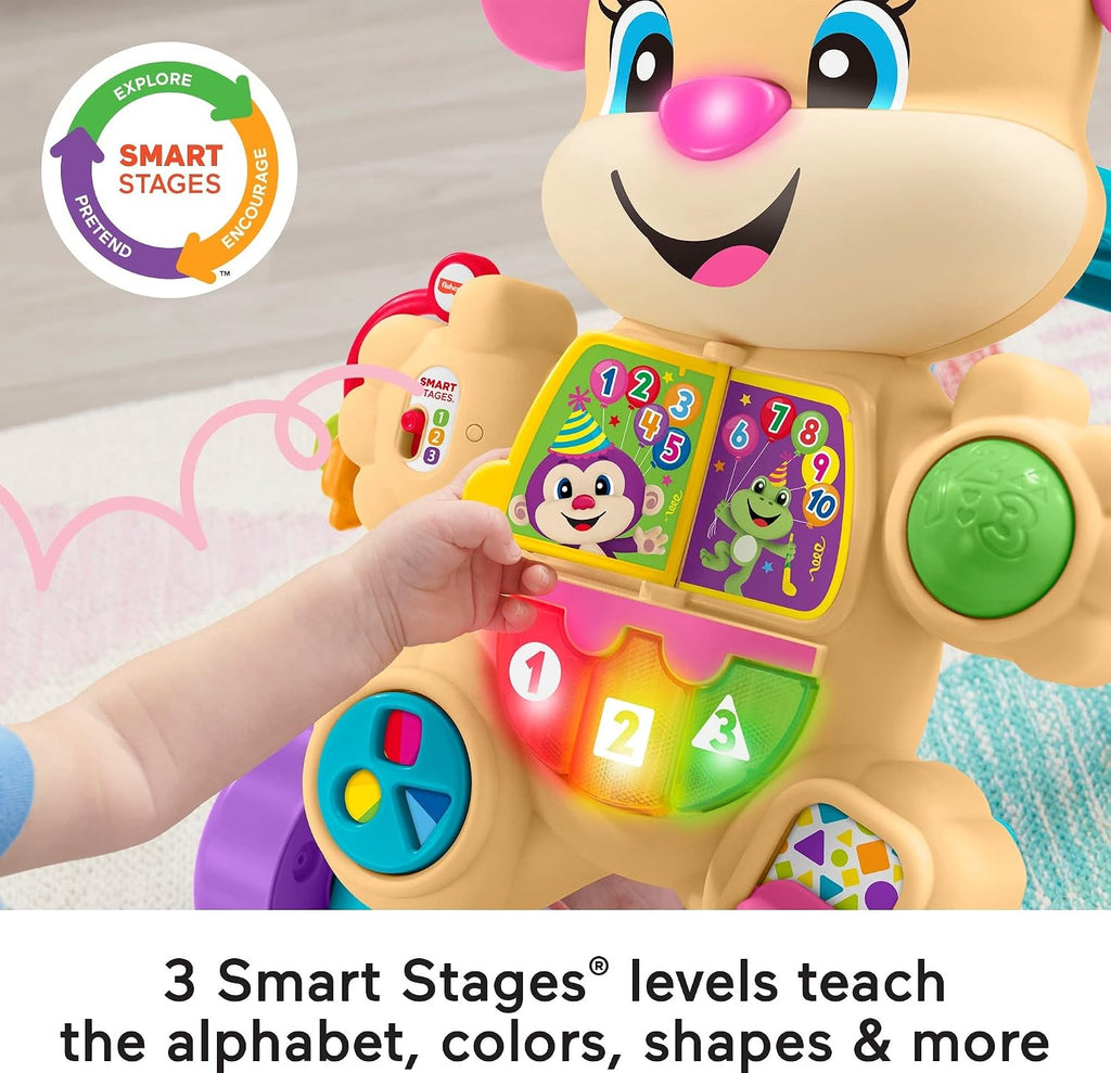 Fisher-Price Juguete para bebés Laugh & Learn Smart Stages Sis Walker con luces musicales educativas y actividades para bebés a partir de 6 meses