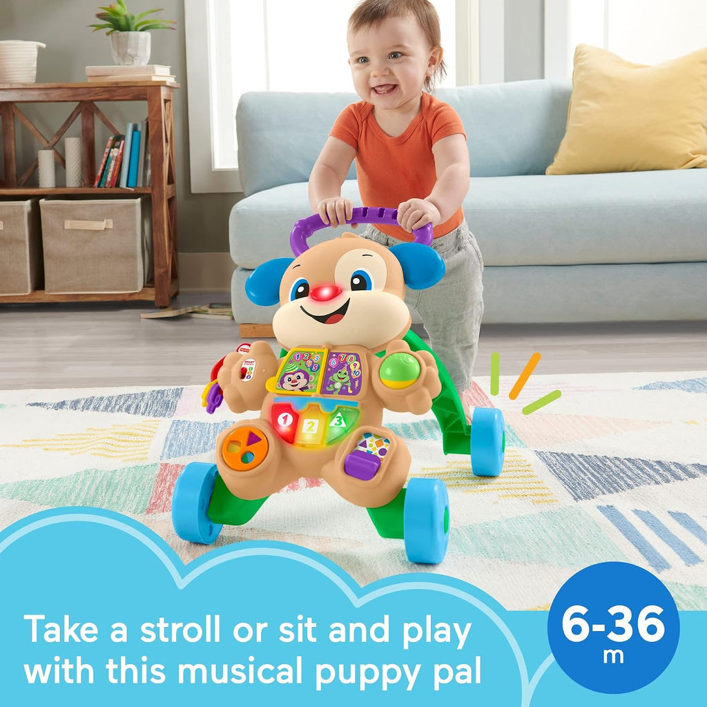 Fisher-Price Juguete para Bebés Laugh & Learn Smart Stages Puppy Walker con Música Educativa, Luces y Actividades para Bebés de 6+ Meses