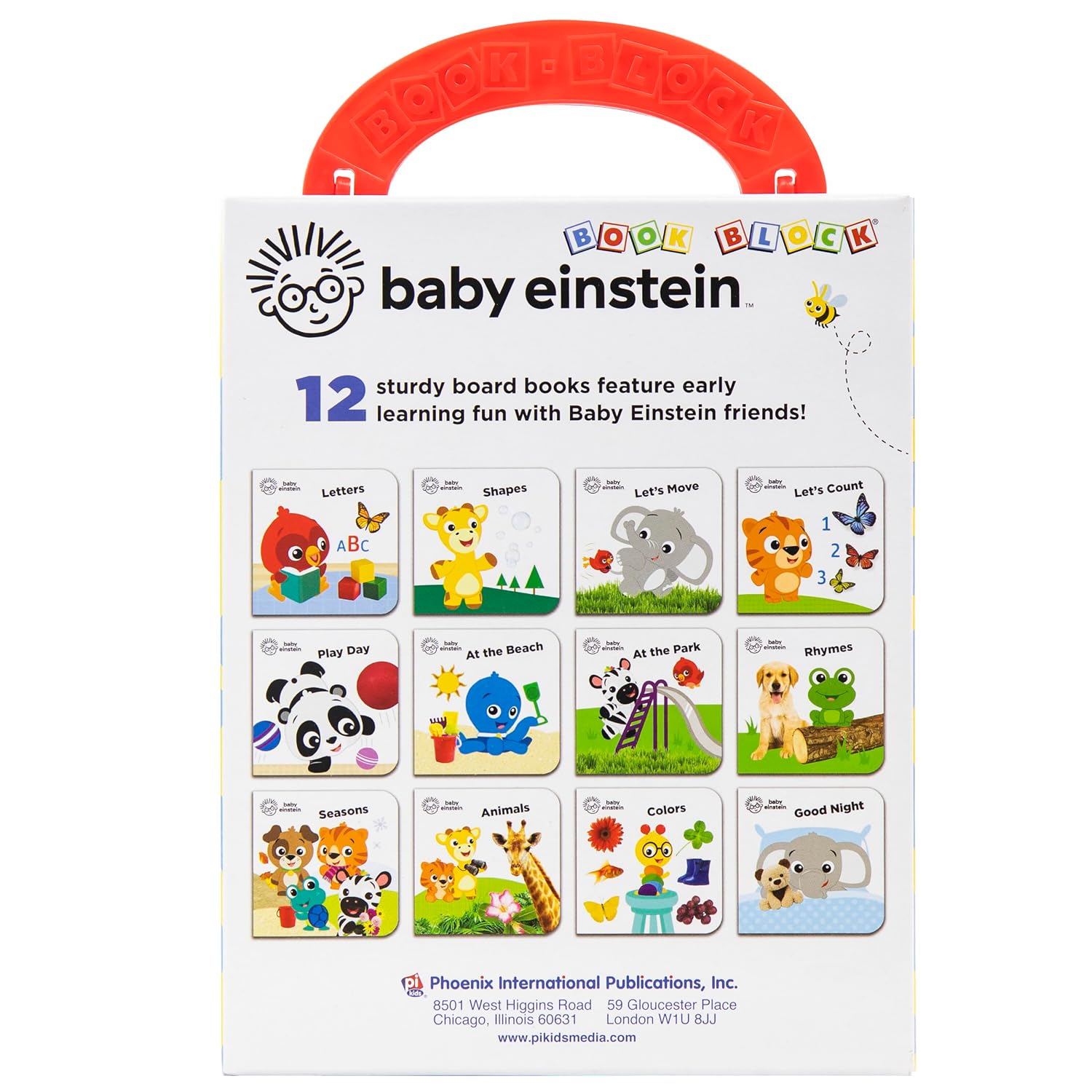 Baby Einstein - My First Library Board Book Block 12 Book Set - Primeras palabras, alfabeto, números y más