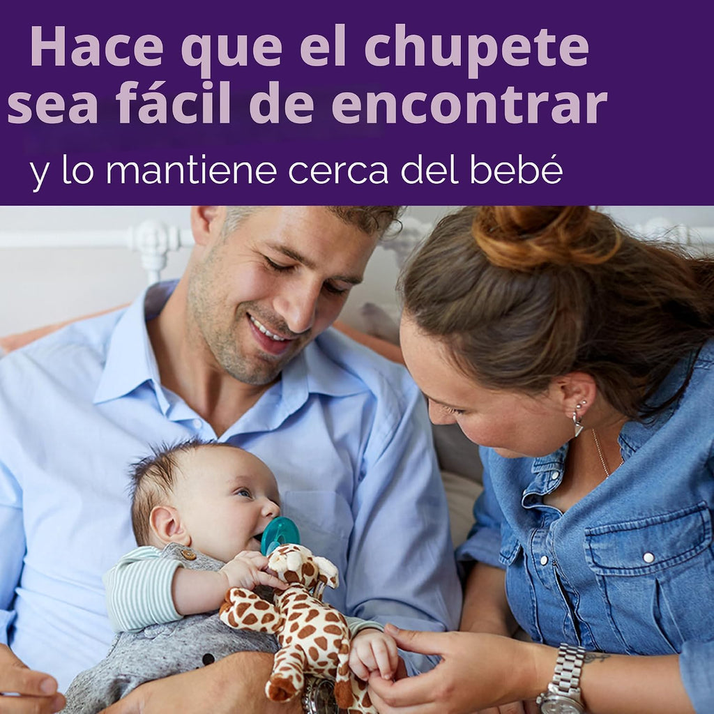 Philips Avent Soothie Snuggle Portachupetes con Chupete Desmontable, 0m+, Jirafa