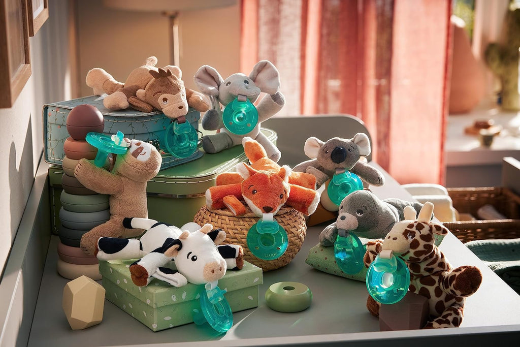 Philips Avent Soothie Snuggle Portachupetes con Chupete Desmontable, 0m+, Zorro
