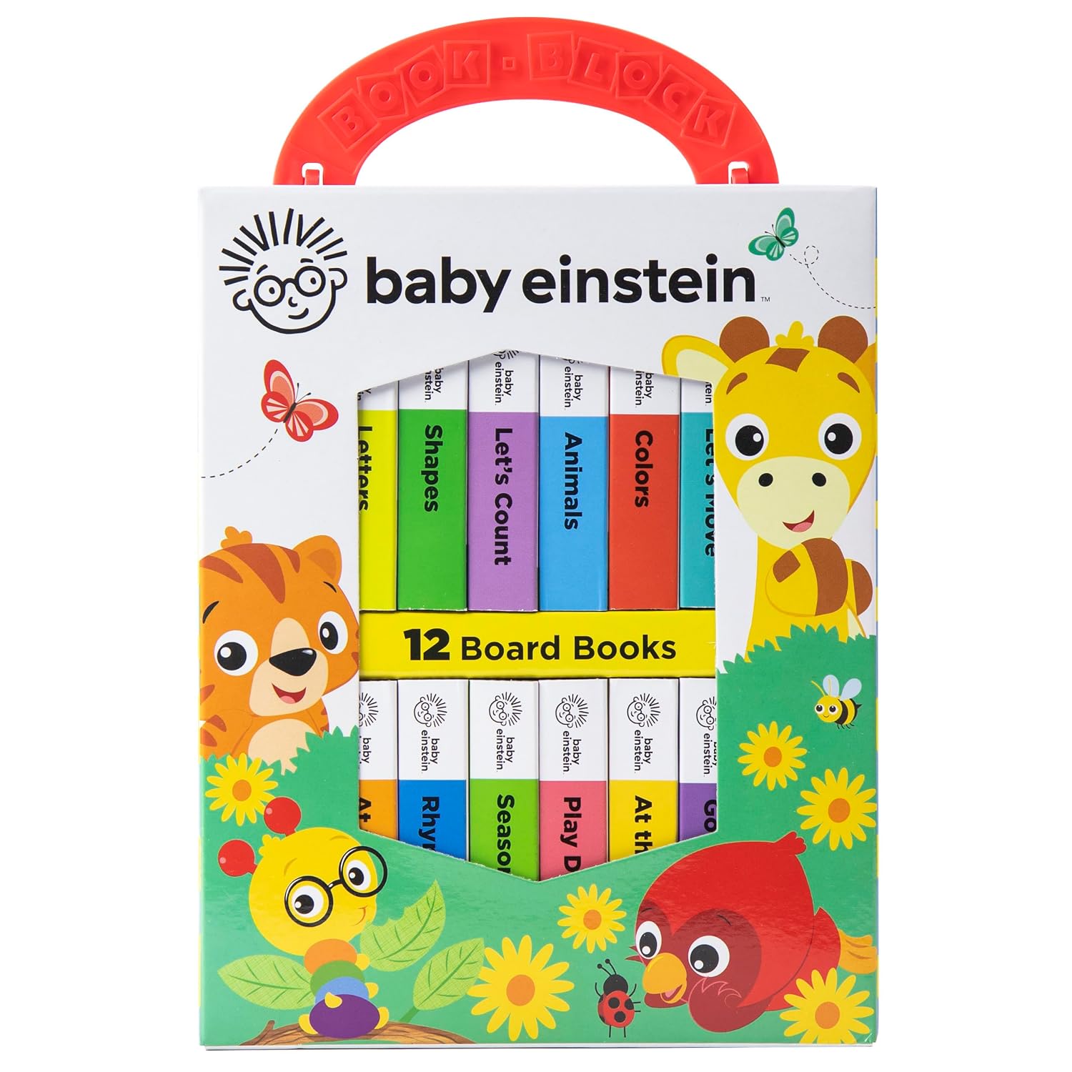 Baby Einstein - My First Library Board Book Block 12 Book Set - Primeras palabras, alfabeto, números y más
