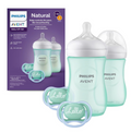Avent Natural Reponse 3.0, duo de 9 onz. Tetina No. 3 y Chupete de 06 - 18 m, color verde.