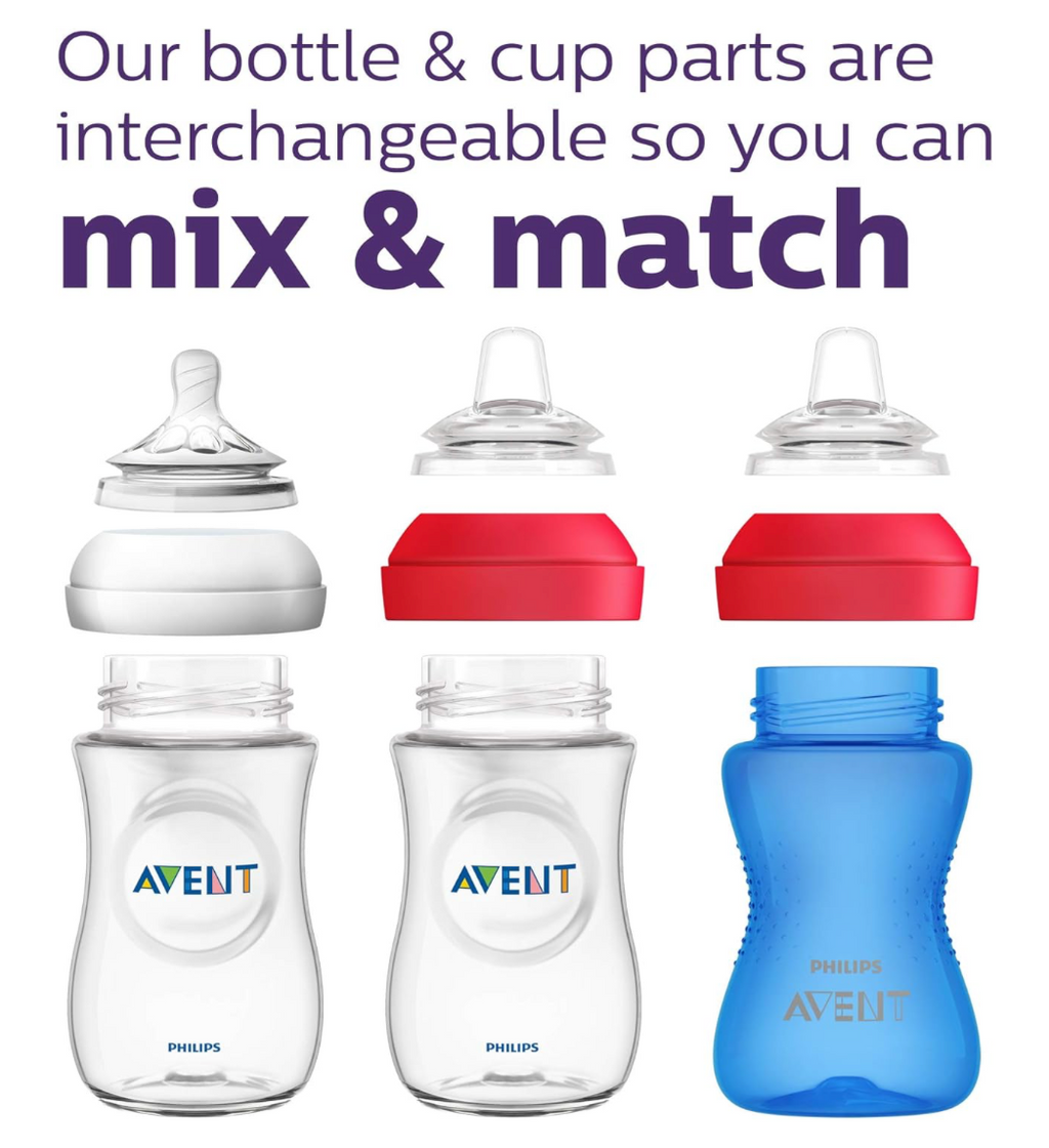 Philips Avent, Vaso con boquilla suave y diseño a prueba de fugas, Azul/Verde, 10 onzas, 2 unidades