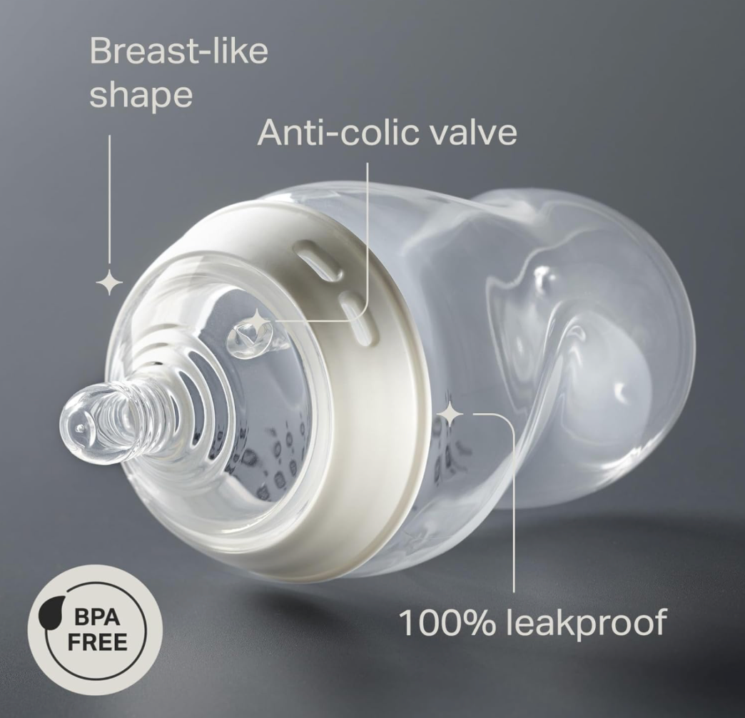 Tommee Tippee Natural Start - Biberones anticólicos de 9 onzas libres de BPA para bebés, 0+ meses, tetina de flujo lento similar al pecho