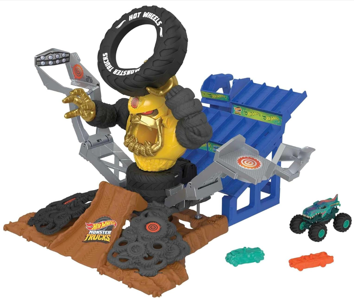 Hot Wheels Monster Trucks Arena Smashers Mega-Wrex vs. Crushzilla Takedown