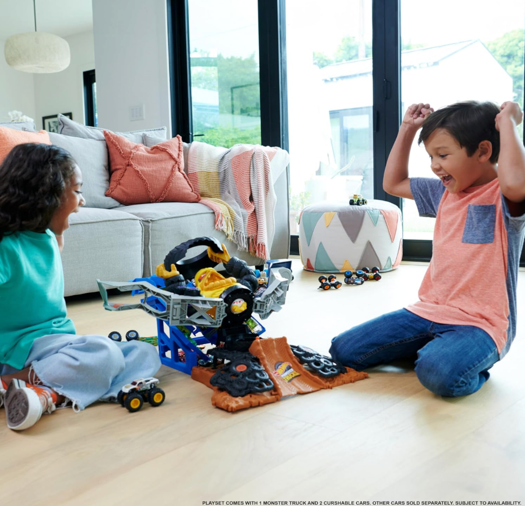 Hot Wheels Monster Trucks Arena Smashers Mega-Wrex vs. Crushzilla Takedown