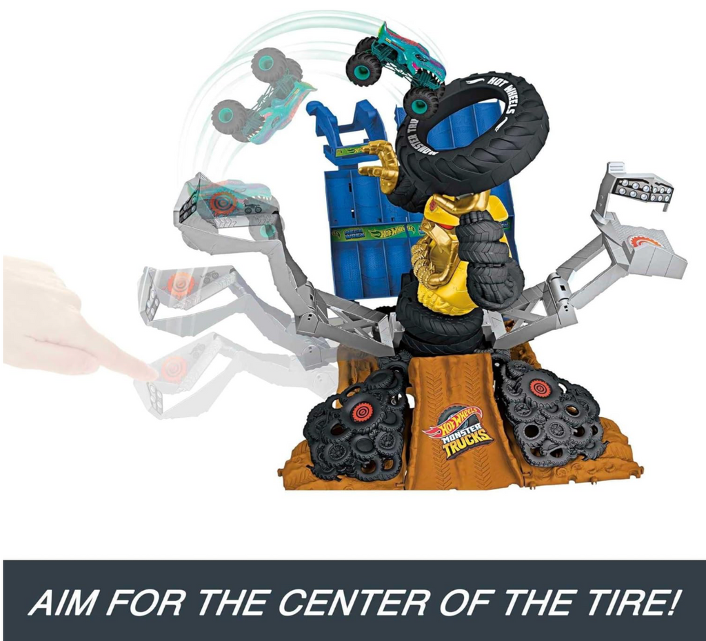 Hot Wheels Monster Trucks Arena Smashers Mega-Wrex vs. Crushzilla Takedown