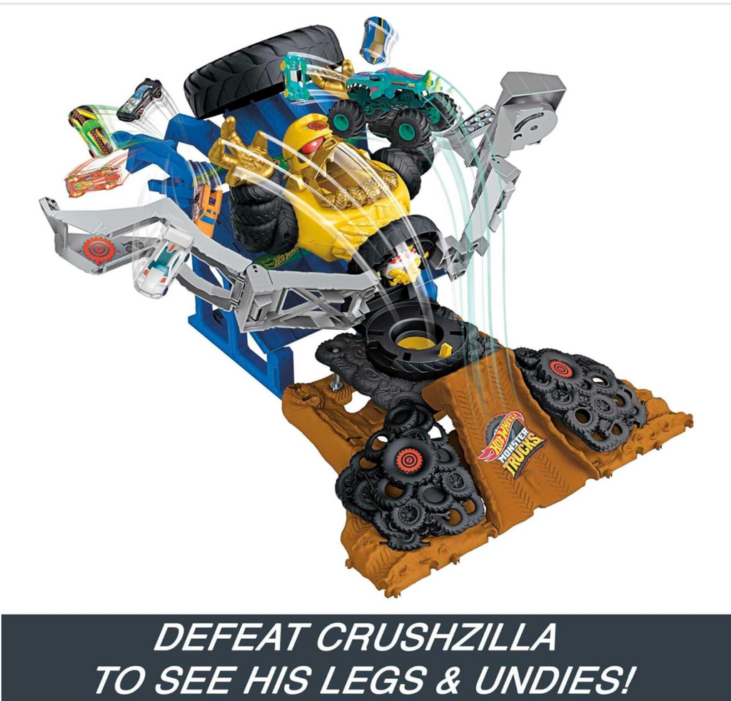 Hot Wheels Monster Trucks Arena Smashers Mega-Wrex vs. Crushzilla Takedown
