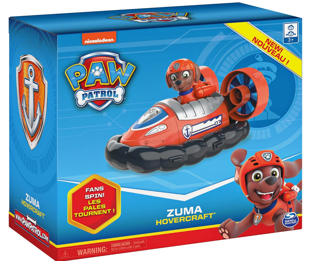 PAW PATROL - Vehículo aerodeslizador de Zuma con figura coleccionable, para niños a partir de 3 años