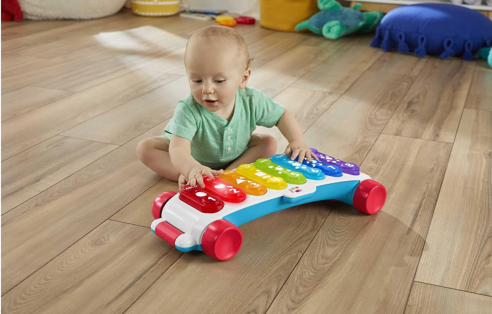 Fisher-Price Juguete de aprendizaje de bebé a niño, xilófono con luz gigante, actividad musical con etapas inteligentes para bebés a partir de 9 meses
