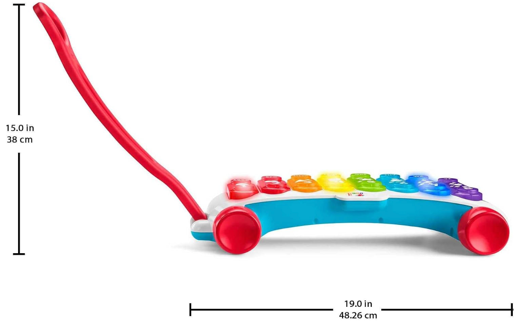 Fisher-Price Juguete de aprendizaje de bebé a niño, xilófono con luz gigante, actividad musical con etapas inteligentes para bebés a partir de 9 meses