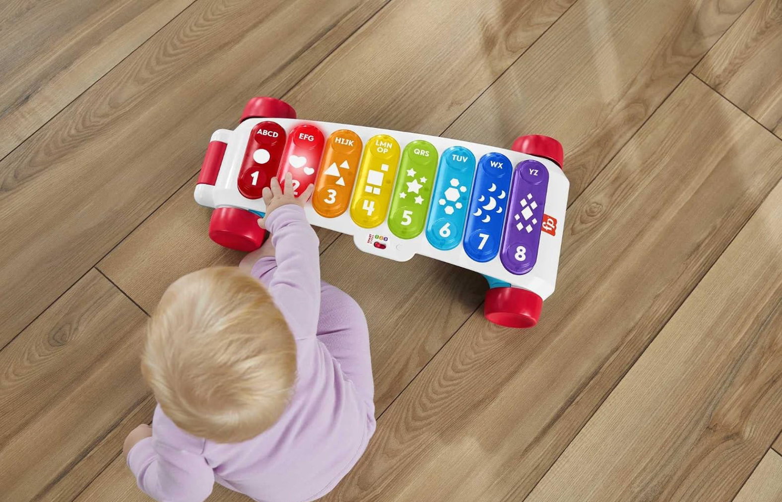 Fisher-Price Juguete de aprendizaje de bebé a niño, xilófono con luz gigante, actividad musical con etapas inteligentes para bebés a partir de 9 meses