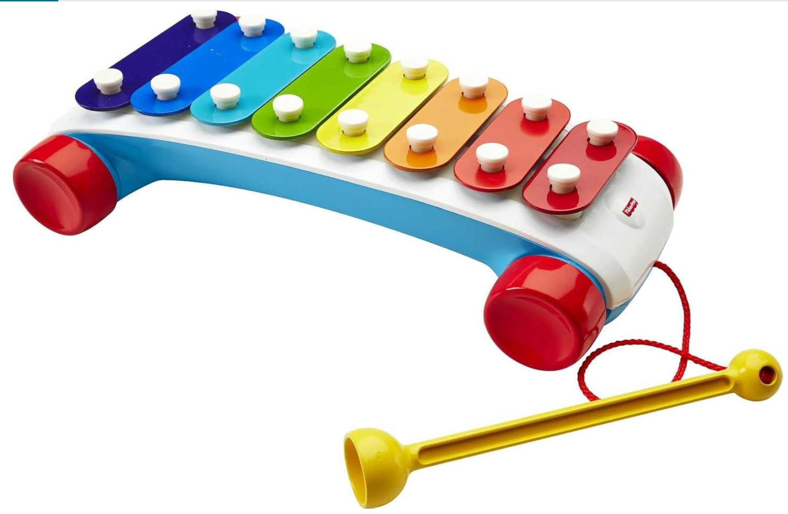 Fisher-Price Juguete de Arrastre para Niños Pequeños, Xilófono Clásico Instrumento Musical de Juguete con Mazo para Niños Preescolares de 18+ Meses