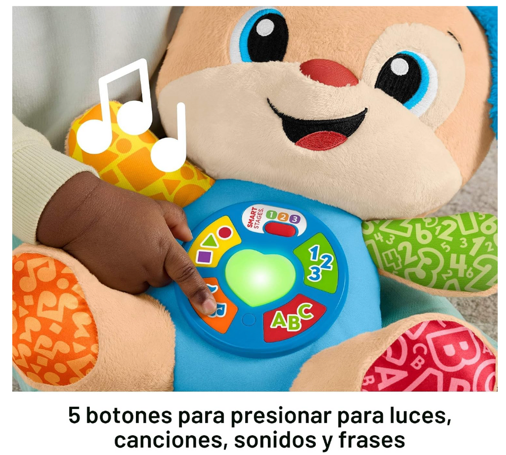 Fisher-Price Juguetes para bebés Laugh & Learn Smart Stages Cachorro musical de peluche con luces y canciones educativas para bebés de 6+ meses