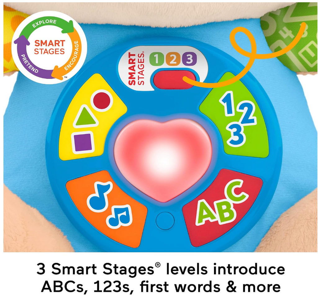 Fisher-Price Juguetes para bebés Laugh & Learn Smart Stages Cachorro musical de peluche con luces y canciones educativas para bebés de 6+ meses