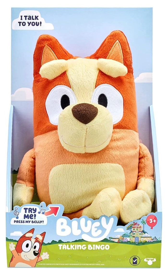 Bingo Peluche con Efectos de Sonido Parlante, Juguetes Musicales Suaves de 13", Juguete Cantante con 9 Frases Diferentes, Juguetes para Niños Pequeños de 3-4 Años