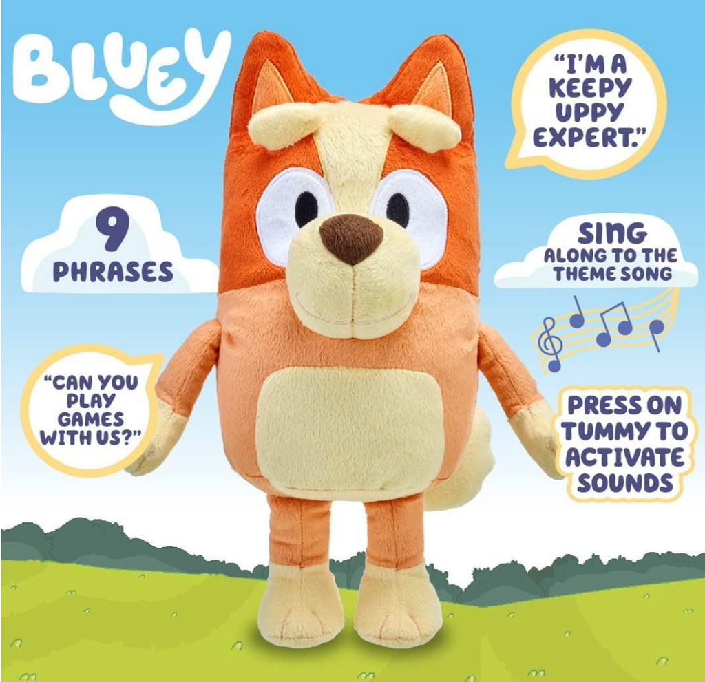 Bingo Peluche con Efectos de Sonido Parlante, Juguetes Musicales Suaves de 13", Juguete Cantante con 9 Frases Diferentes, Juguetes para Niños Pequeños de 3-4 Años