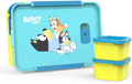 Zak diseño Bluey - Caja Bento de plástico reutilizable con sello a prueba de fugas, asa de transporte, ventilación de vapor para microondas y recipientes individuales para el almuerzo de los niños
