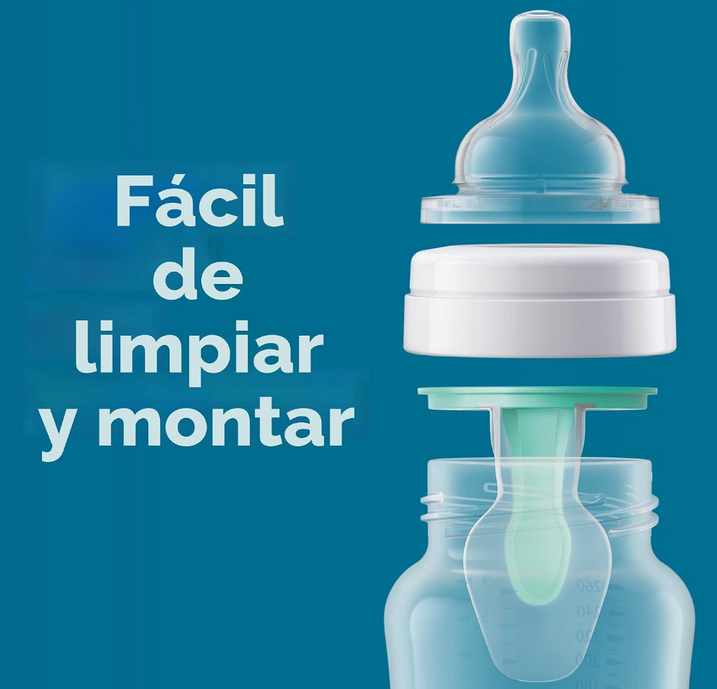 Avent Classic,  Set de 4 biberones de 9 onz. con tetina no. 2