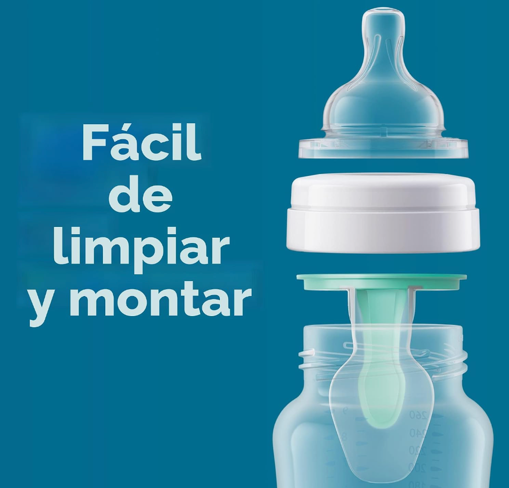 Avent Classic,  Set de 4 biberones de 9 onz. con tetina no. 2