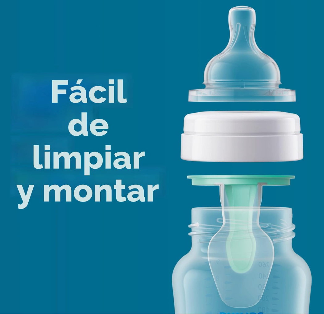 Avent Classic,  Set de 4 biberones de 9 onz. con tetina no. 2