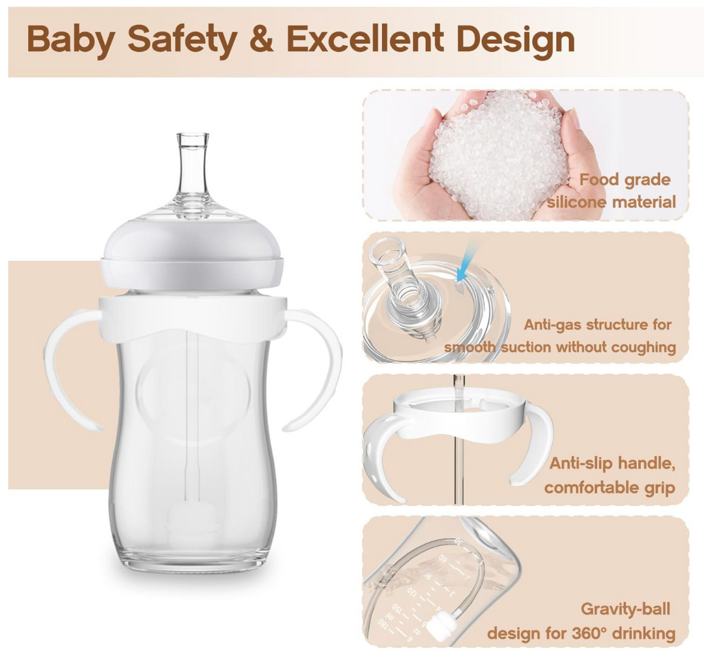 Kit de conversión suave de vaso con pajita para biberón natural Philips Avent, kit de transición para niños pequeños con boquilla superior de pajilla