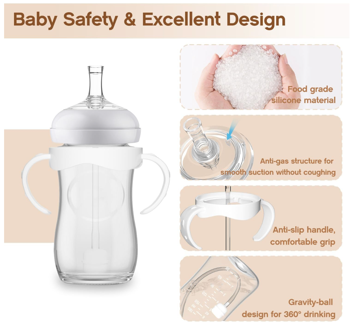Kit de conversión suave de vaso con pajita para biberón natural Philips Avent, kit de transición para niños pequeños con boquilla superior de pajilla