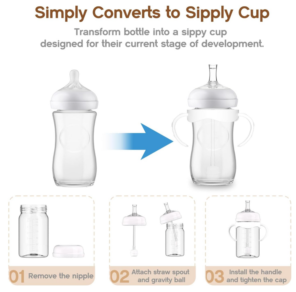 Kit de conversión suave de vaso con pajita para biberón natural Philips Avent, kit de transición para niños pequeños con boquilla superior de pajilla