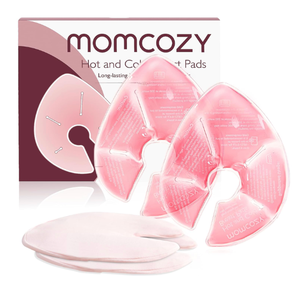 Momcozy, Almohadillas para el pecho caliente y frío con 2 cubiertas suaves, esenciales para la lactancia materna, paquete de 2