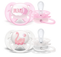 Philips Avent, Duo  Chupetes ultra suaves, diseño ortodóntico, para bebés de 0 a 6 meses, escudo flexible, pezón simétrico de silicona, sin BPA