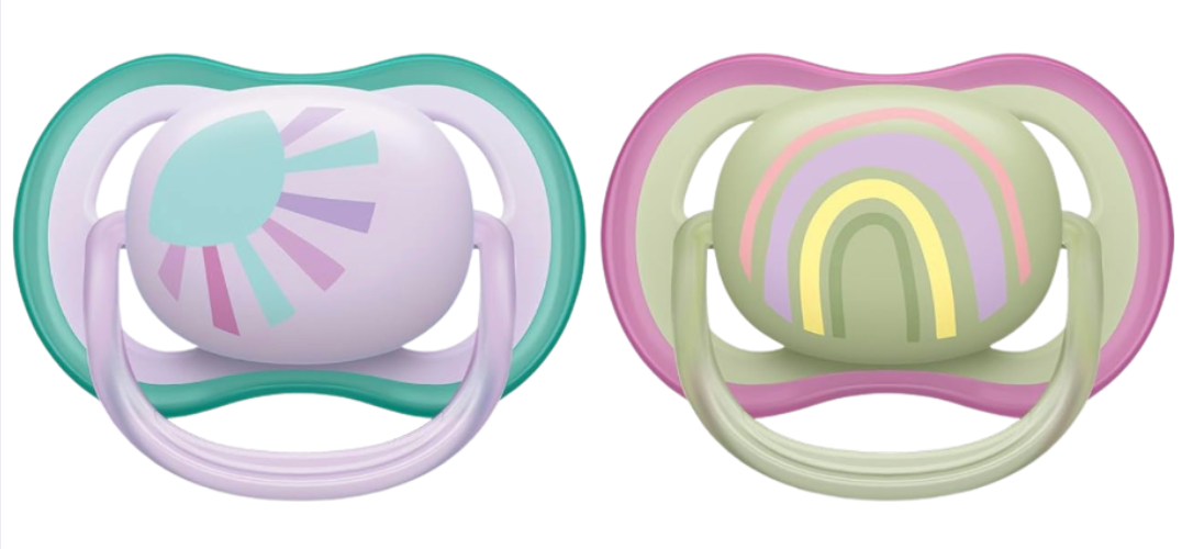 Philips Avent, Duo  Chupetes ultra suaves, diseño ortodóntico, para bebés de 0 a 6 meses, escudo flexible, pezón simétrico de silicona, sin BPA