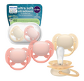 Philips Avent, Duo  Chupetes ultra suaves, diseño ortodóntico, para bebés de 0 a 6 meses, escudo flexible, pezón simétrico de silicona, sin BPA
