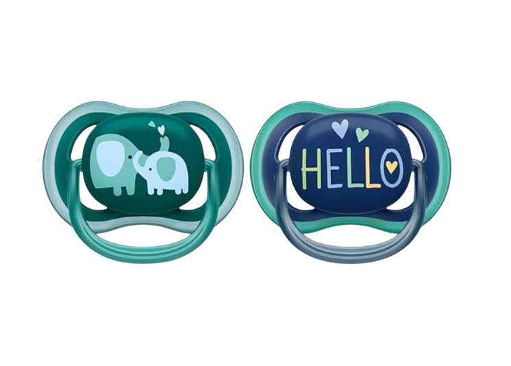 Philips Avent, Duo  Chupetes ultra suaves, diseño ortodóntico, para bebés de 18 meses, escudo flexible, pezón simétrico de silicona, sin BPA