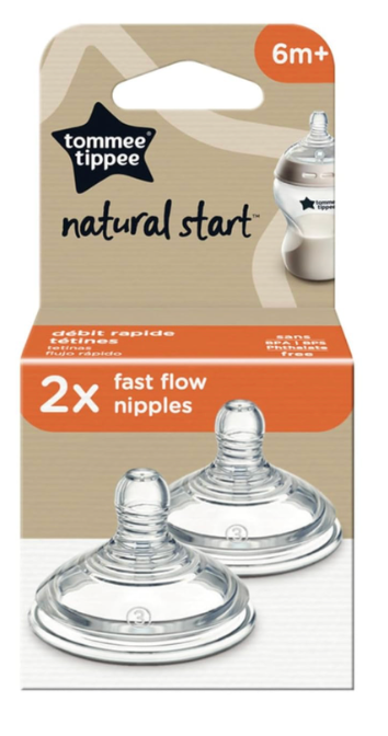 Tetina Tomme Tippee Natural Star, fluido rapido 6 m+