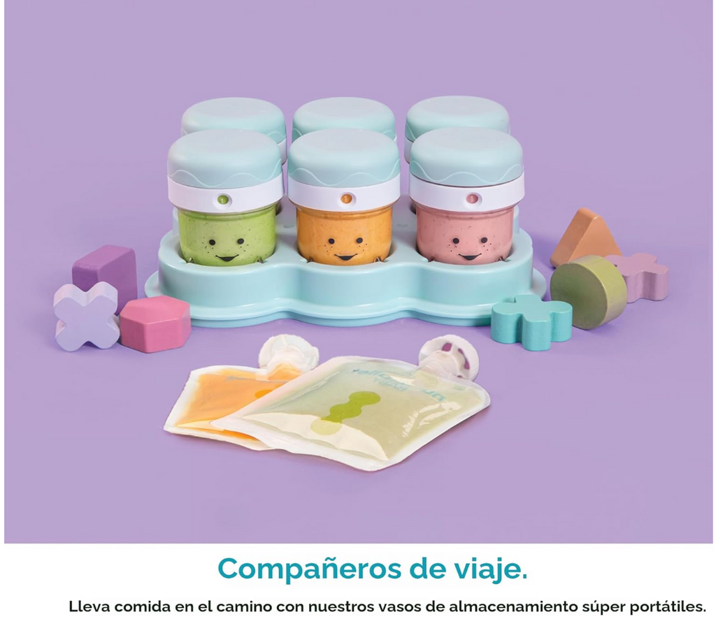 NutriBullet NBY-50100 Sistema completo de fabricación de alimentos para bebés, 32 onzas, blanco, azul, transparente