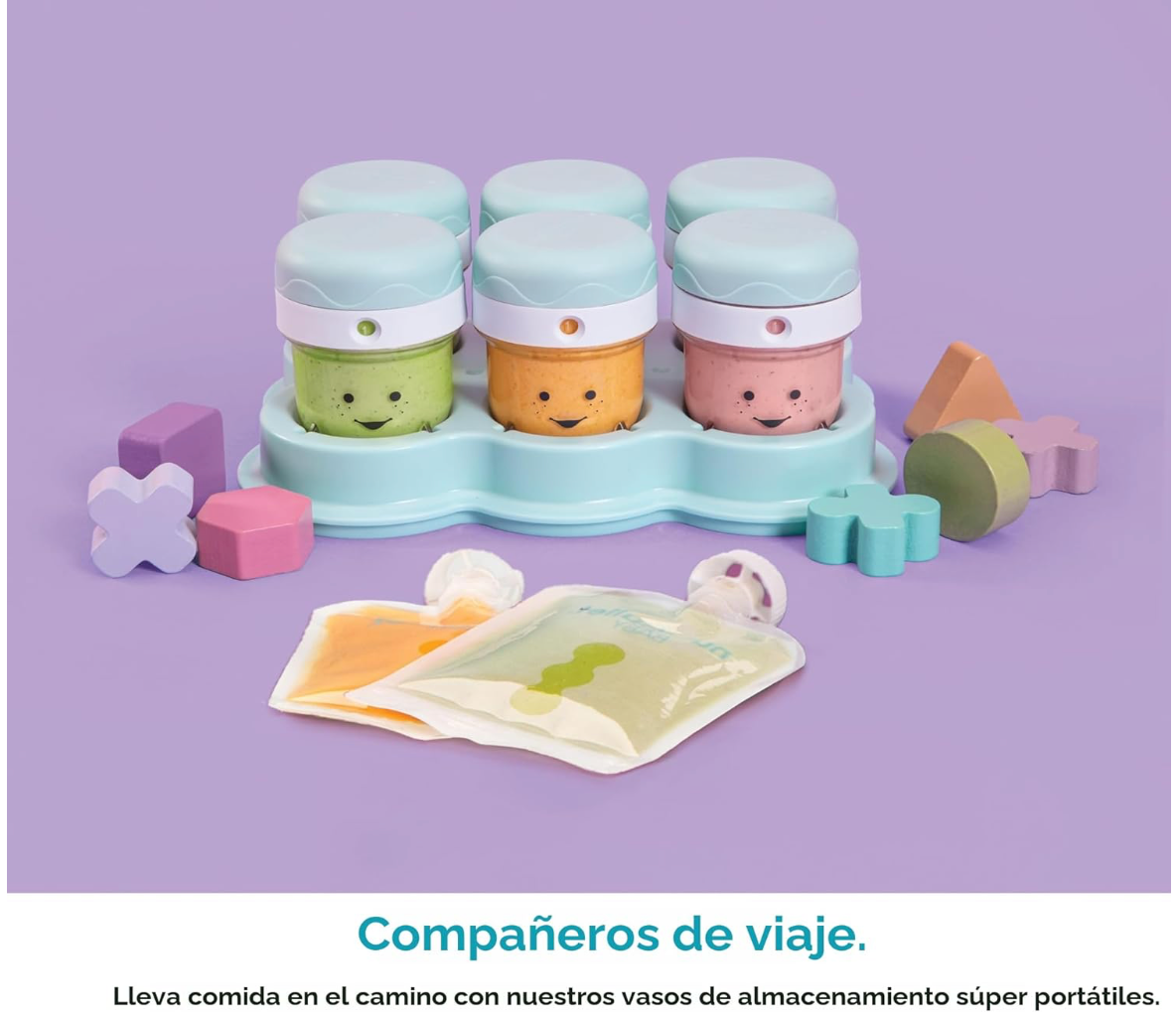 NutriBullet NBY-50100 Sistema completo de fabricación de alimentos para bebés, 32 onzas, blanco, azul, transparente